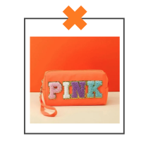 Make-up tas/ toilettas PINK oranje